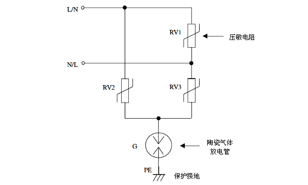 防雷器基本电路图