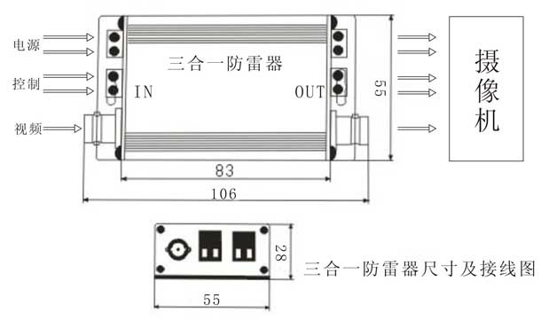 监控三合一防雷器安装图